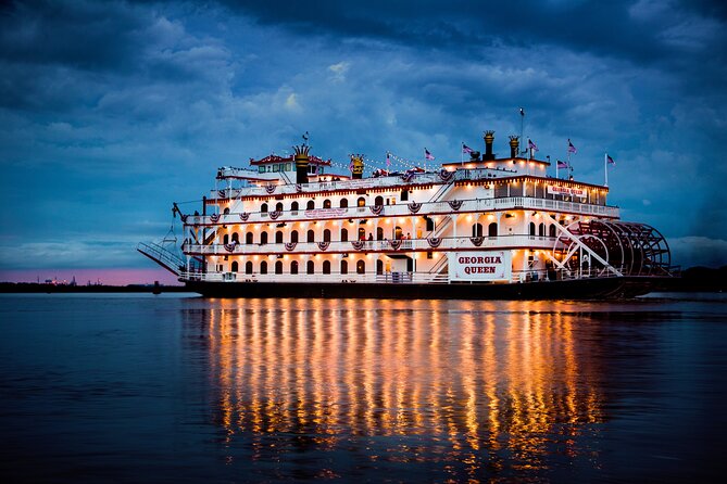2 HR Savannah Riverboat Dinner Cruise with Onboard Entertainment - Savannah River views, port activity, and Talmadge Memorial Bridge