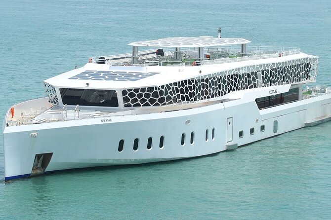 3-Hour Lotus Mega Yacht Dinner Cruise Dubai with Transfers - The first look at Bluewaters Island