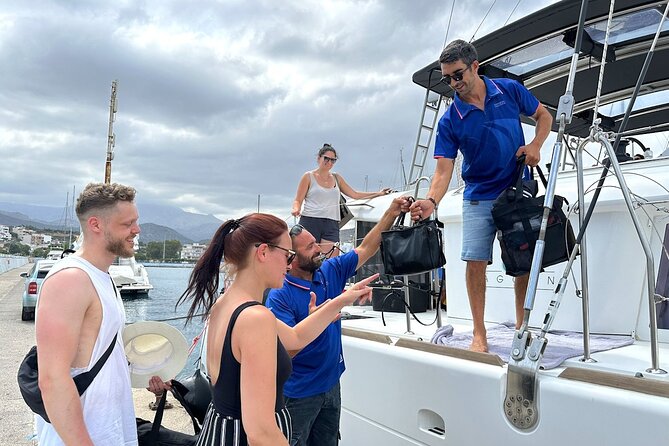 Ag. Nikolaos: Catamaran Trip with Sushi, Drinks, & Water Toys - The Mirabello Bay stop: swimming, SUP, and snorkeling
