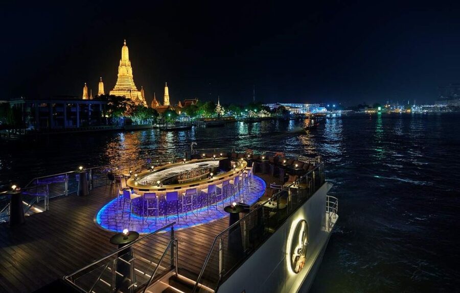 Bangkok: Saffron Chao Phraya River Dinner Cruise - Bangkok’s illuminated landmarks from the river