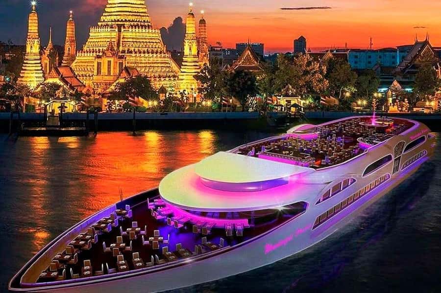 Bangkok: Wonderful Pearl Dinner Cruise and Live Performance - The Chao Phraya route and its famous sights