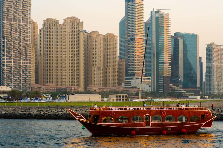 Best 5-Star Dhow Dinner Cruise Dubai Marina Jack Sparrow - The Dubai Marina route, stop by stop