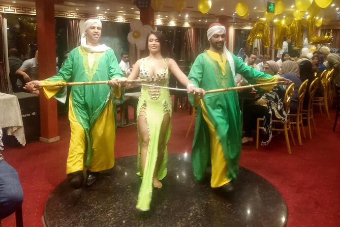 Cairo Dinner Cruise in Nile River With Belly Dancer & Tanora show - Pickup from Giza or central Cairo