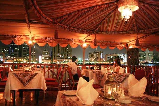 Dhow Cruise Dinner with Entertainment - Sailing through Dubai Creek after dark