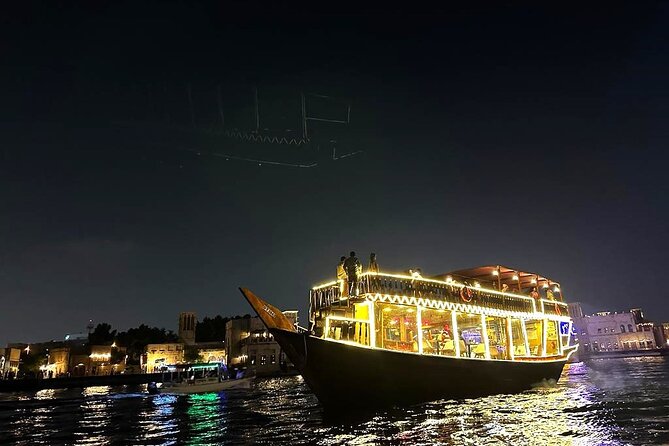 Dhow Cruise with Dinner and Live Entertainment at Dubai Al Seef - Boarding the wooden dhow at 7:45 pm