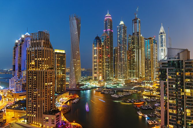 Dinner Cruise in Dubai Marina onboard Alexandra Dhow - Cayan Tower and the first marina views