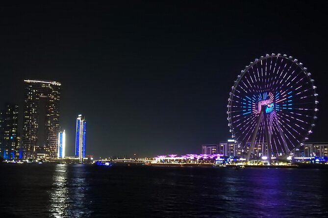 Dubai 5 Star Marina Dhow Cruise Dinner with Transfers - Ain Dubai and Bluewaters Island from the boat