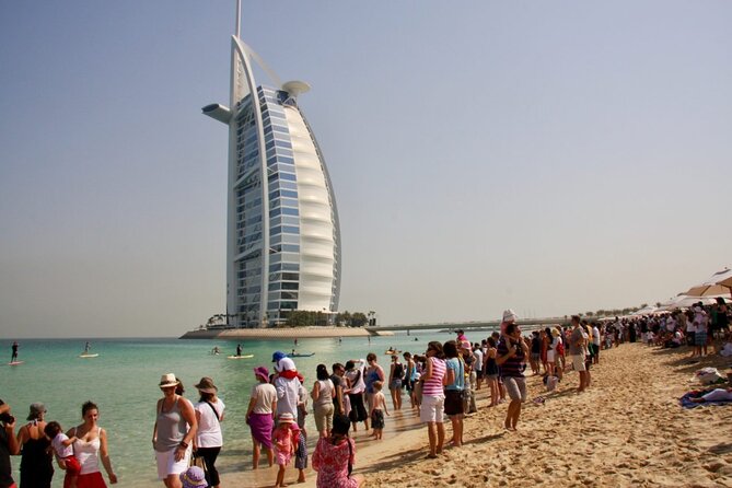Dubai City Tour and Dhow Dinner Cruise Dinner - Palm Jumeirah from the road