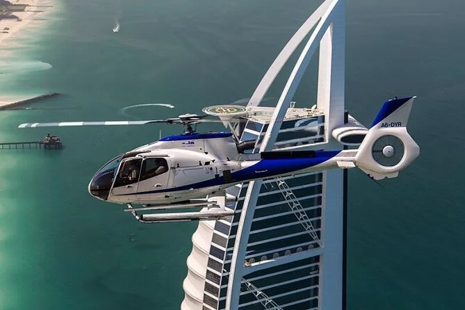 Dubai Iconic Helicopter Tour and Dhow Cruise Dinner Marina Combo - Two ways to see Dubai in one evening