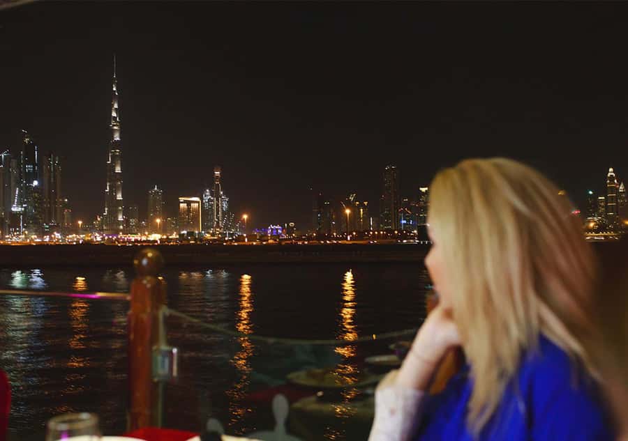 Dubai: Luxury Canal Dinner Cruise with Optional Transfers - Transfers from Dubai hotels