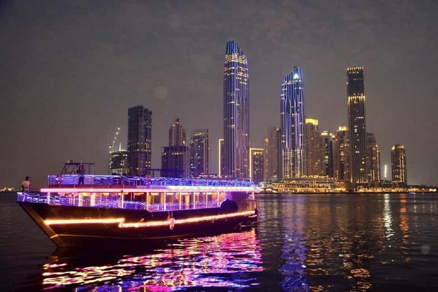 Dubai Marina Dhow Cruise: Dinner Buffet & Live Entertainment - Boarding at Falcon Premium in Dubai Marina