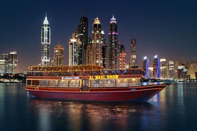 Dubai Marina Dhow Cruise Dinner with Live Entertainment AL WASL - A traditional dhow with a modern Dubai view