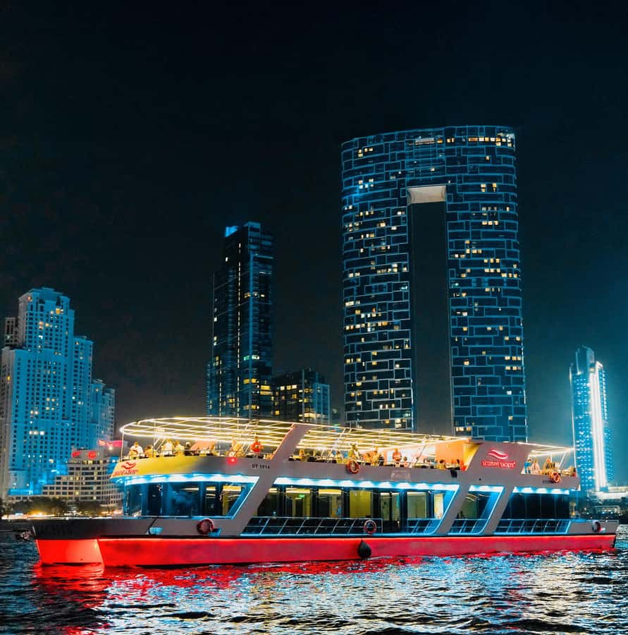 Dubai: Sunset or Dinner Cruise with Live Music & Open Bar - A Dubai evening that begins with skyline views