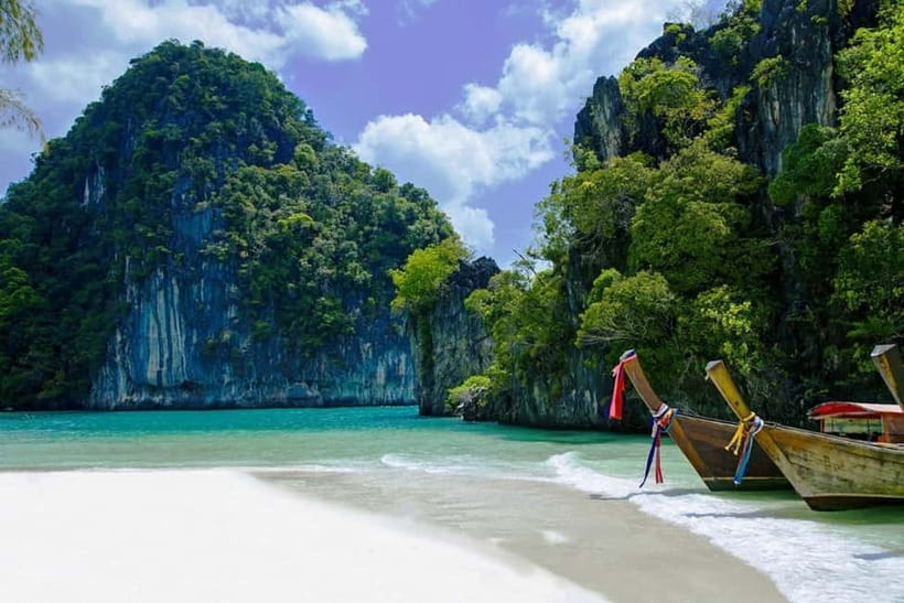 From Ao Nang Hong Island Longtail Cruise with Sunset Dinner - Pakbia Island is the sunset centerpiece