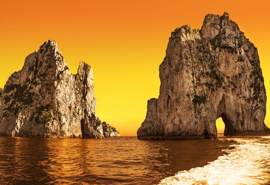 From Sorrento: Private Sunset Cruise with stop for Dinner - The Faraglioni at the best hour