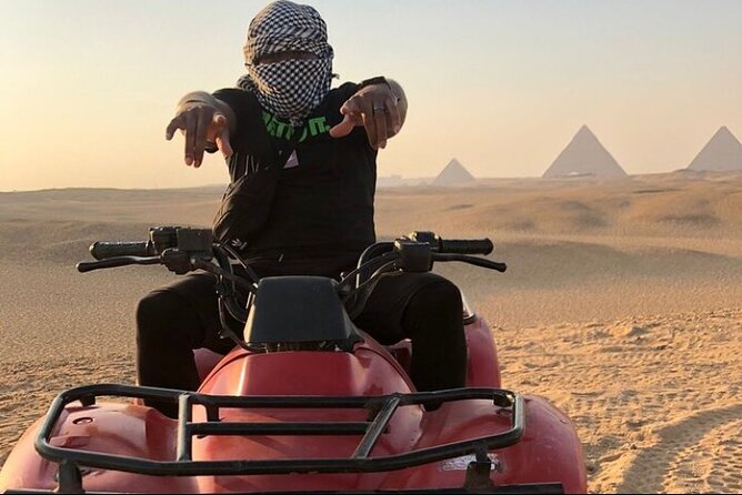 Giza Pyramids,Sphinx,Camel Ride,ATV Bike,Shopping, Dinner cruise - Khafre and the classic pyramid view