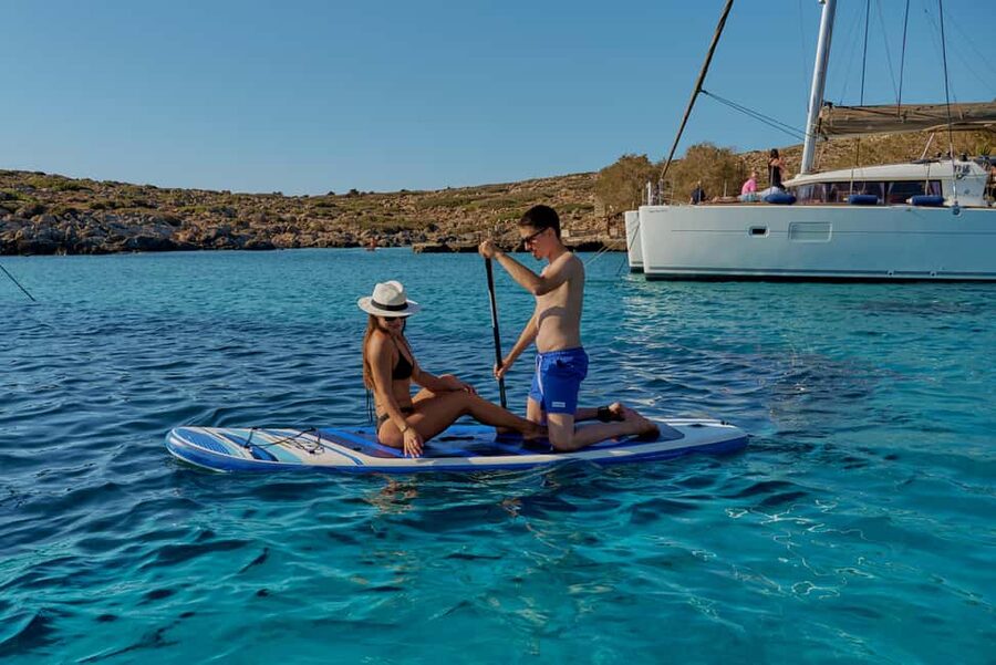 Heraklion: Dia Island Catamaran Cruise with Dinner and Wine - Comfort, space, and practical limits