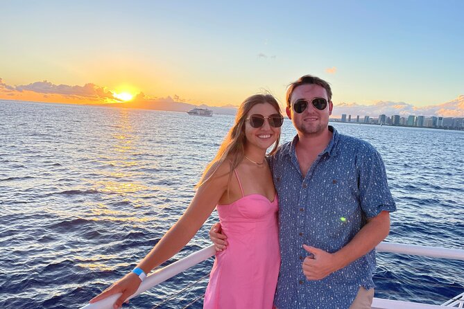 Honolulu Sunset Dinner Cruise with Friday Fireworks Show - Waikiki at sunset, seen from offshore