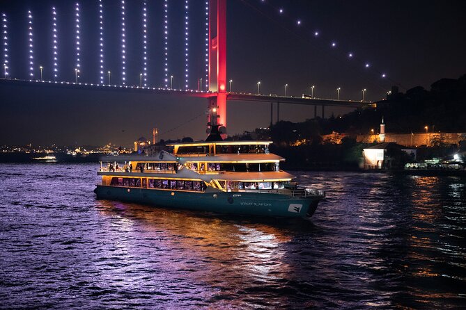 Istanbul Bosphorus Dinner Cruise Turkish Night Show All inclusive - Ortaköy Mosque and the first bridge
