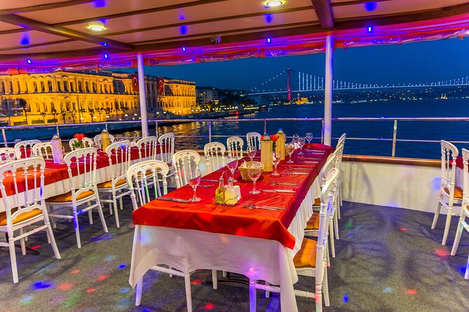 Istanbul Dinner Cruise with Dinner & Entertaintment Private Tables - Ortaköy Mosque and the first bridge