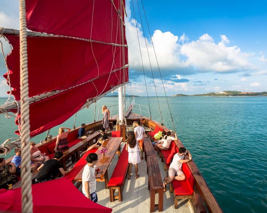 Koh Samui: Red Baron Romantic Sunset Dinner Cruise - Sunset from the Red Baron
