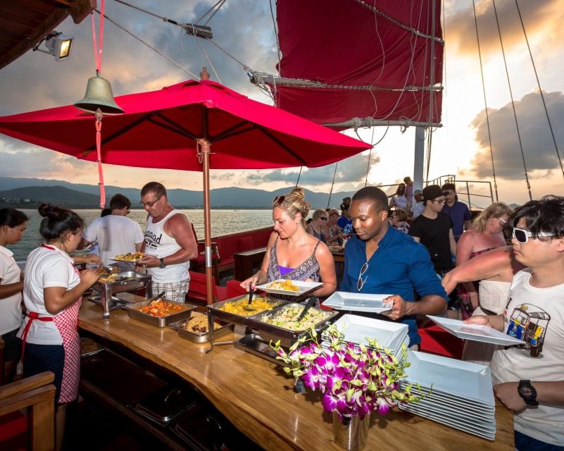Koh Samui: Red Baron Romantic Sunset Dinner Cruise - Dinner, fruit, and drinks on board