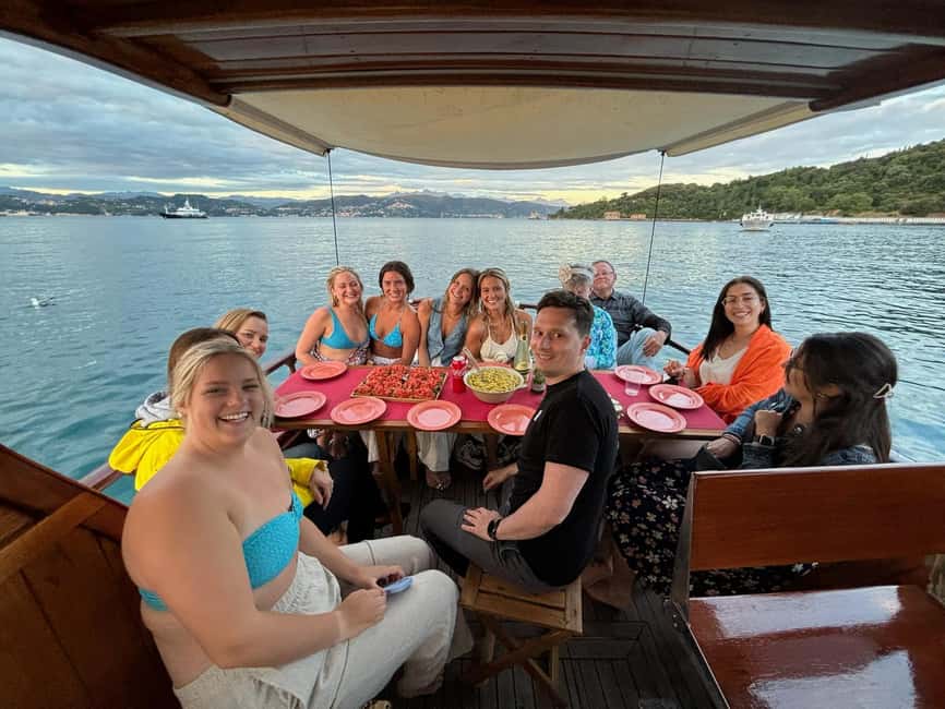 La Spezia. Sunset Aperitif and Dinner on the Boat - Scola Tower and the first look at Portovenere