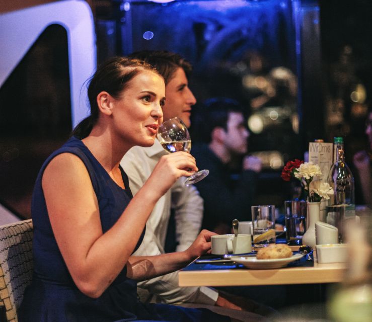 London: River Thames Dinner Cruise - East toward Canary Wharf and the O2 Arena