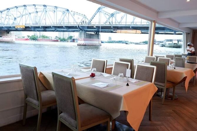 Meridian Sunset Dinner Cruise - Floating Paradise From ICONSIAM Bangkok - Rama VIII Bridge and the city after dark