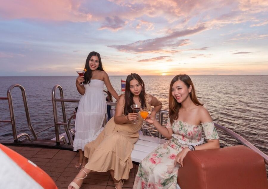Phuket: Melody Sunset Dinner Cruise - The sunset view at Promthep Cape