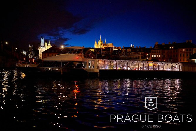 Prague Boats 3-hours Crystal Dinner Cruise - A dinner cruise built around Prague’s evening views