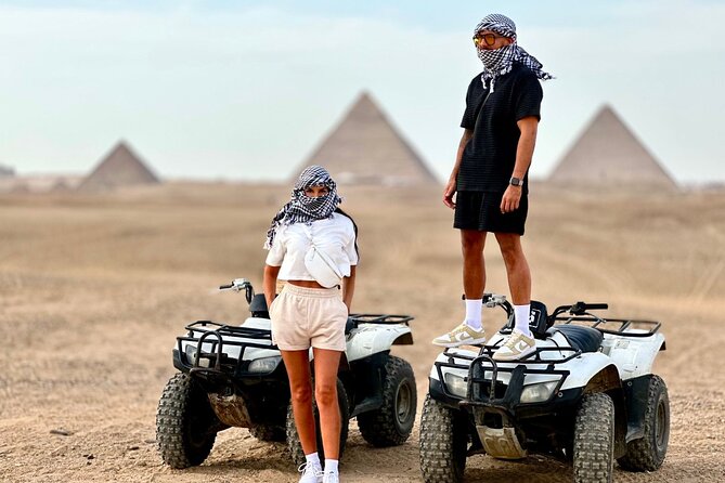Private Giza Pyramids, Sphinx, Quad Bike, Camel Ride, Nile Dinner Cruise - Panoramic Mountain and the famous pyramid photographs