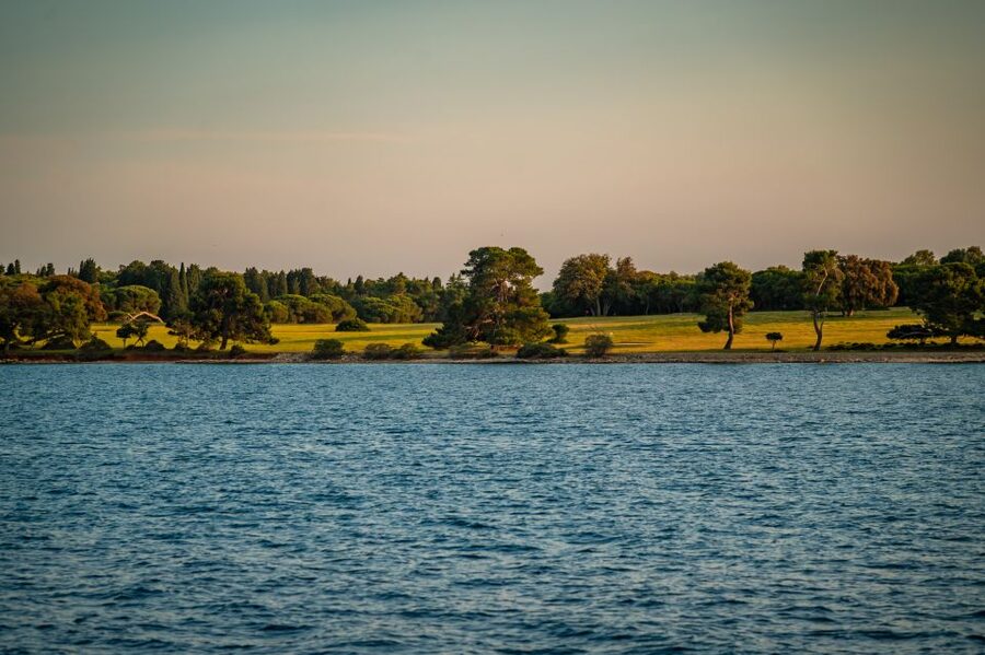 Pula: Brijuni National Park Sunset, Dolphins & Dinner Cruise - Leaving Pula with the old harbor in view
