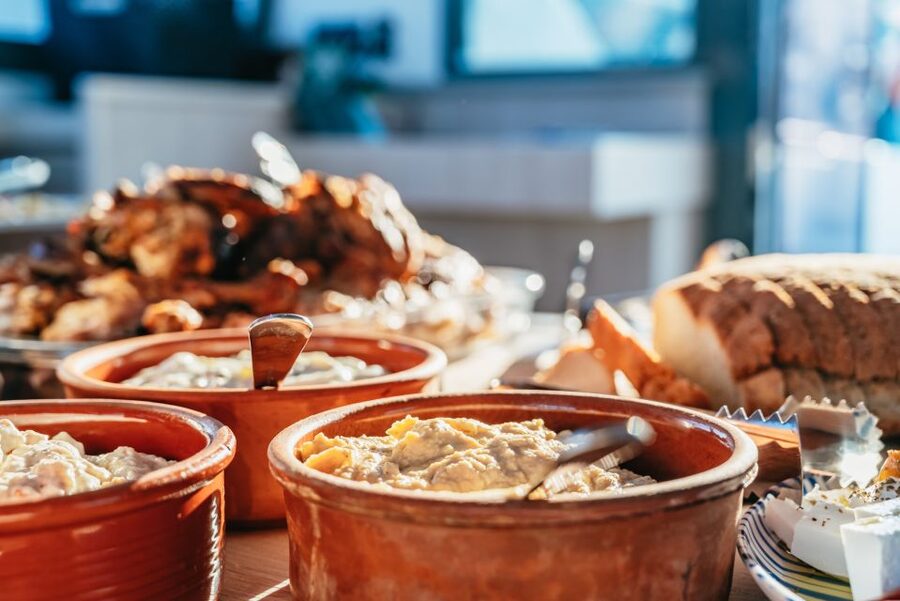 Rhodes: Sunset Catamaran Cruise with Dinner Buffet & Drinks - A Greek buffet that earns its place