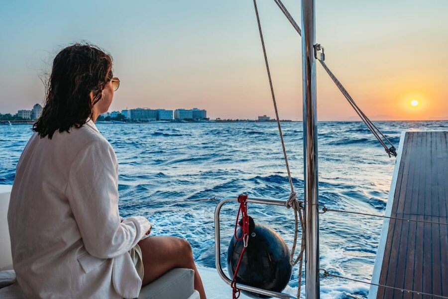 Rhodes: Sunset Catamaran Cruise with Dinner Buffet & Drinks - How much value do you get for $58?