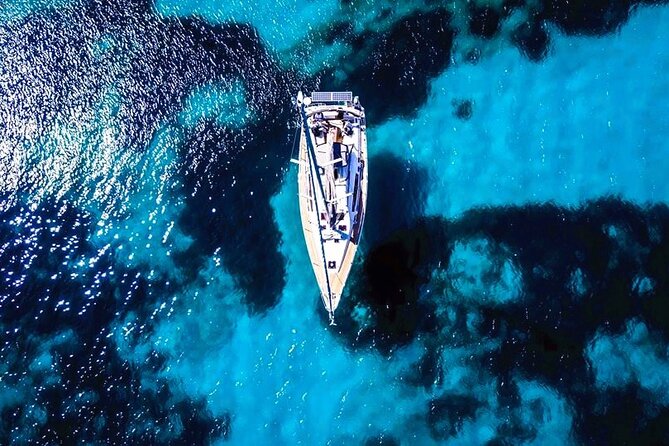 Sailsational Luxury Santorini Catamaran Sunset Cruise with Dinner - Red Beach and White Beach from the sea