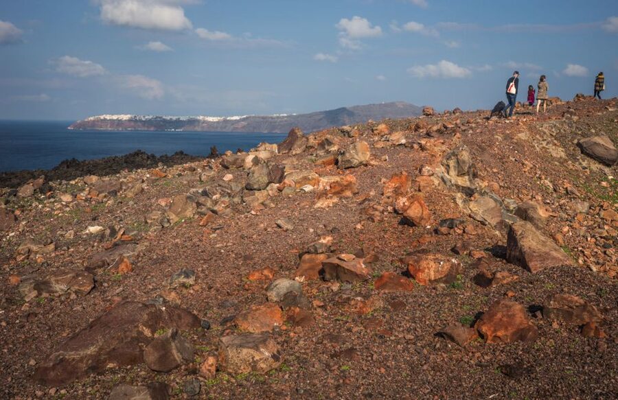 Santorini Caldera: Sunset Cruise with Dinner - Palea Kameni and the sulfurous springs