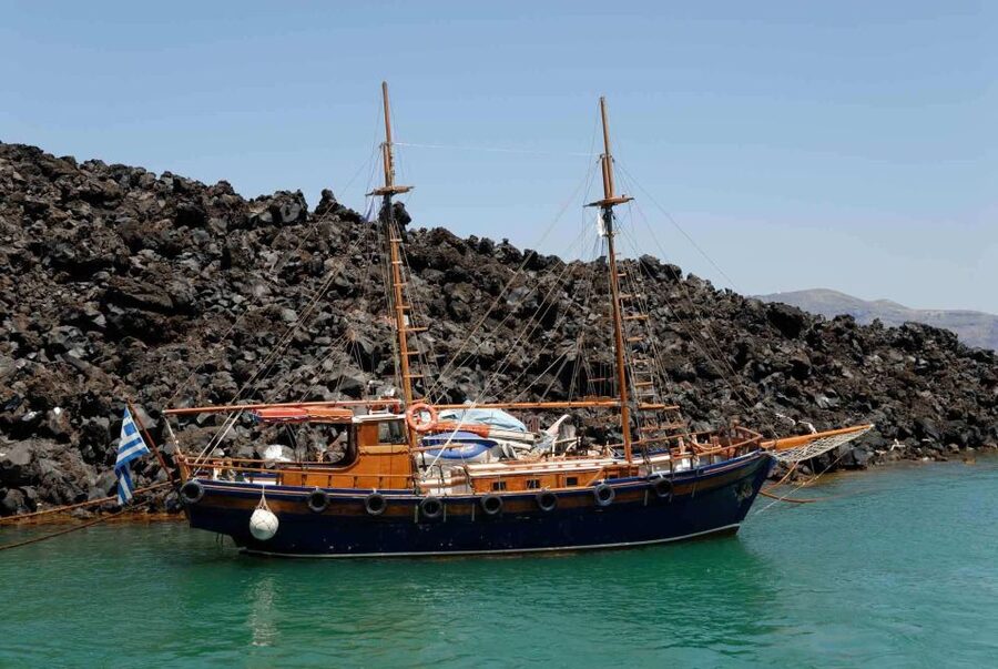 Santorini Caldera: Sunset Cruise with Dinner - Thirasia, an island with a quieter feel