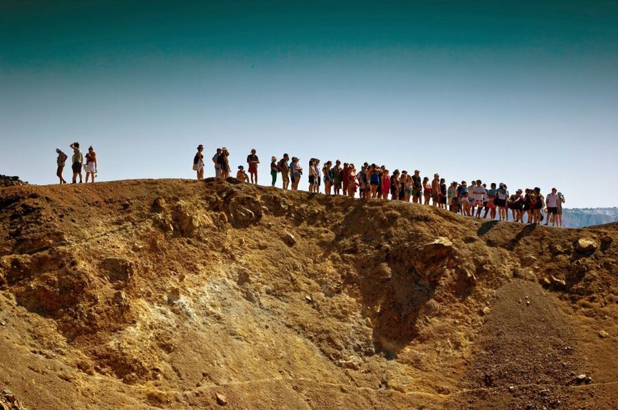 Santorini Caldera: Sunset Cruise with Dinner - Sailing beneath Oia’s white cliffs