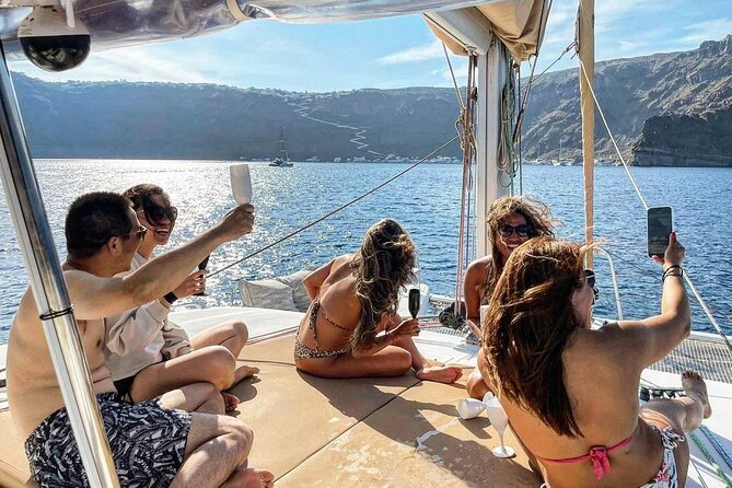 Santorini Sunset Sailing Cruise: Dinner, BBQ, Open Bar, Transfers - Leaving Vlychada Port at 3:00pm