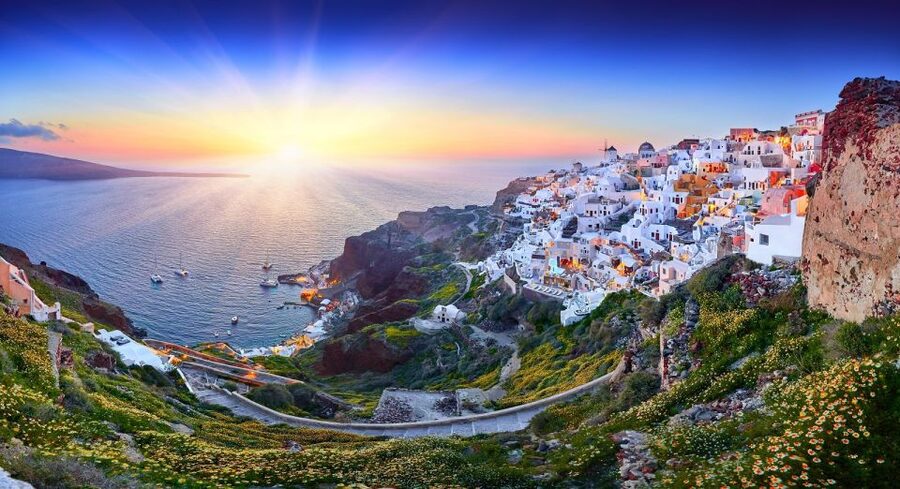 Santorini: Volcano and Hot Springs Sunset Dinner Cruise - A generous Greek dinner with local wine