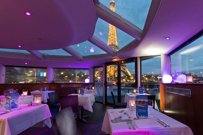 Seine River Dinner Cruise with Live Singer by VIP Yacht de Paris - Upper-deck views before dinner
