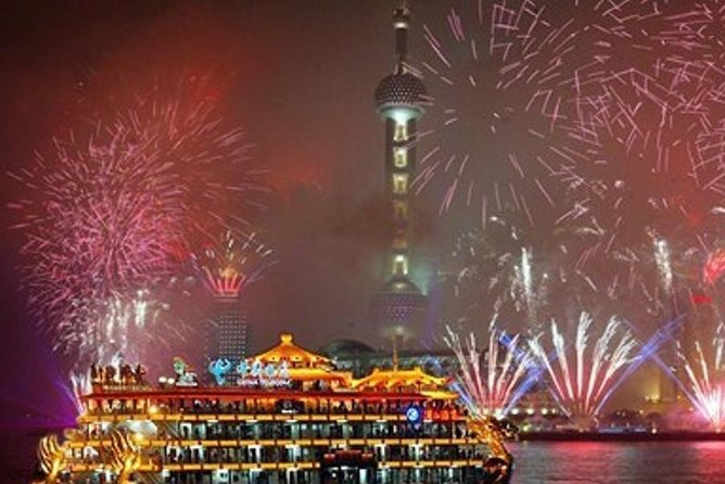 Shanghai Huangpu River Night Cruise with Buffet Dinner - Boarding a modern sightseeing boat