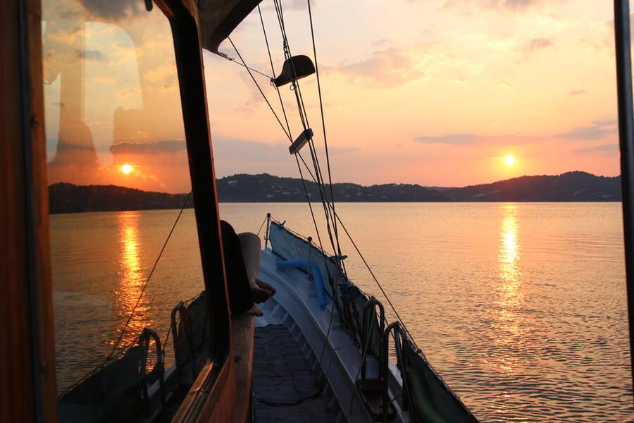 Skiathos: Boat Cruise with Dinner & Sunset Viewing - A small boat with a very personal feel