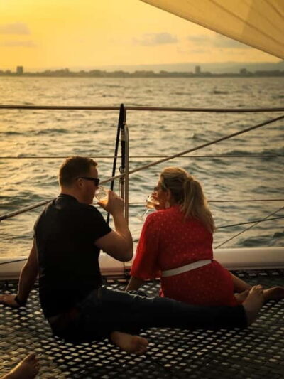 Sunny Beach: Sunset Catamaran Cruise with Dinner & Prosecco