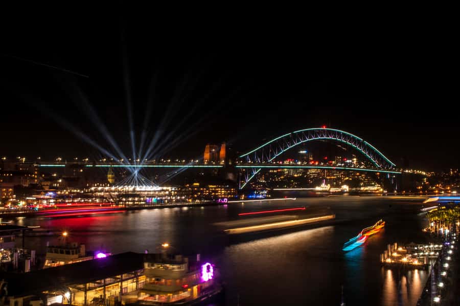 Sydney: Vivid Festival of Light Harbor Cruise with Dinner - The first minutes onboard