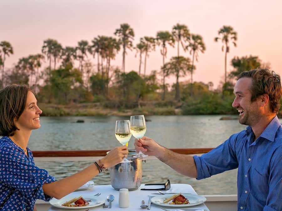 Victoria Falls: Dinner Cruise on the Zambezi River - A four-course meal cooked on board