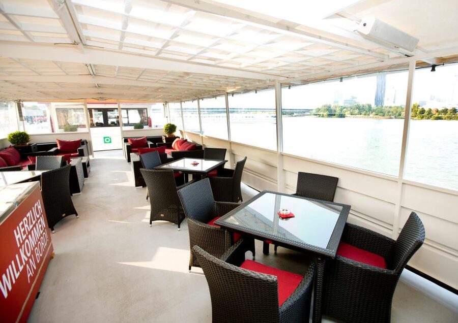 Vienna: 3.5-Hour Danube 70s, 80s, 90s Party Cruise w/ Dinner - Boarding the MS Admiral Tegetthoff at Pier 7