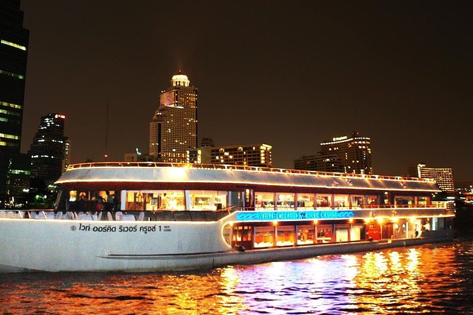 White Orchid Dinner Cruise at Bangkok with Pickup & Live Music - Wat Arun, the Grand Palace, and the bridge views